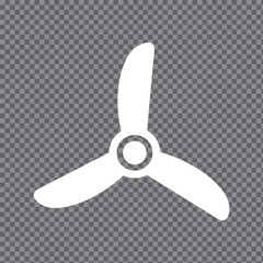 Vector Icon of a Three-Bladed Propeller for a Fan or Turbine. 