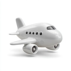 White airplane toy isolated on white background isolated on white background