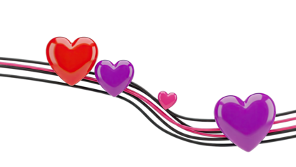 Hearts on Wavy Lines