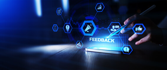 Feedback Collection and Customer Review Process Shown on a Digital Interface.