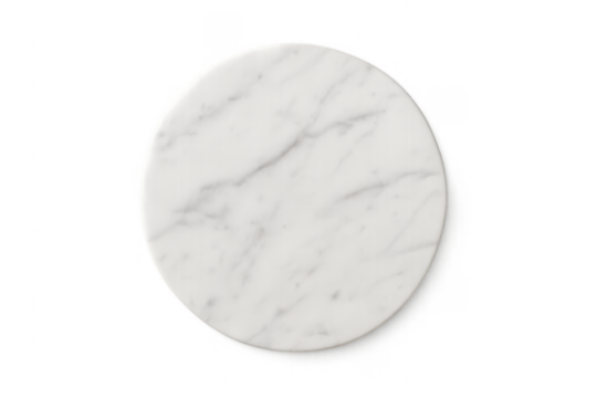 Round white marble plate on transparent background - Powered by Adobe