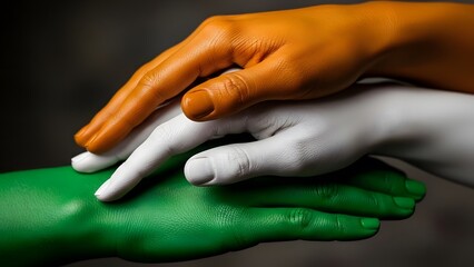 India republic day celebrations with tricolor hand painted symbolizing unity and national pride
