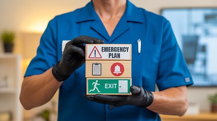 Emergency exit plan and safety procedure concept
