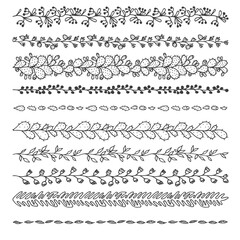 Fototapeta premium set of calligraphic design elements. Vector set of art brushes for illustrations. The brushes used are included in the paintbrush palette