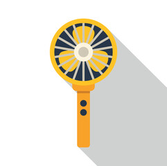 Obraz premium Handheld fan providing refreshing air in a flat design illustration with long shadow