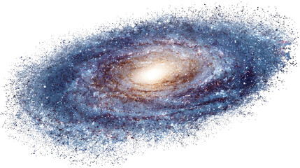 Galaxy with stars isolated on transparent background