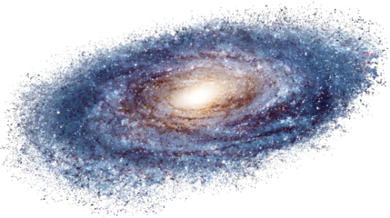 Galaxy with stars isolated on transparent background