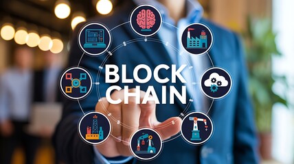 Blockchain technology concept for digital business and security