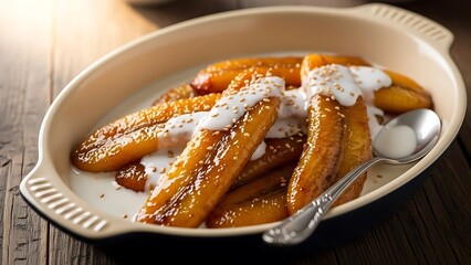 A delicious gourmet plate featuring a closeup of tasty fried and grilled chicken wings with sweet sauce served as a roasted meat dish for a lunch or dinner meal