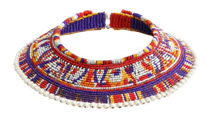 Maasai beaded collar necklace with shells