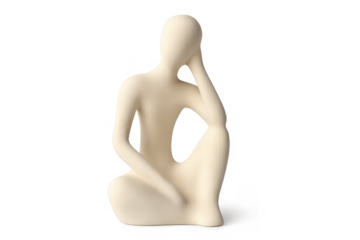 Minimalist abstract thinker sculpture contemplating ideas
