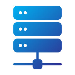 Obraz premium Gradient style icon of a server rack representing data storage and backend technology.