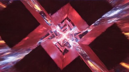 Abstract red geometric shapes with light effects modern background - Powered by Adobe