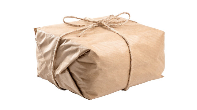 Parcel Wrapped in Brown Paper