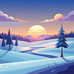 winter landscape with trees