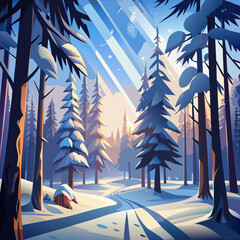 winter landscape with trees