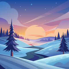 winter landscape with trees