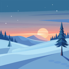 winter landscape with trees