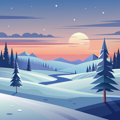 winter landscape with trees