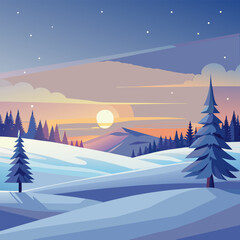 winter landscape with trees