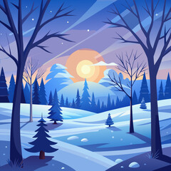 winter landscape with trees