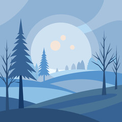 winter landscape with trees