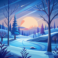 winter landscape with trees