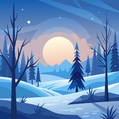 winter landscape with trees