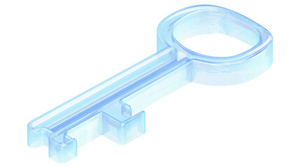 3D Key Illustration on Isolated Background