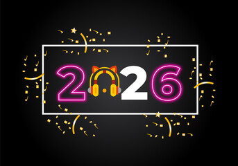 Happy new year 2026. texture 2026 with Scales of vector concept with black gradient background