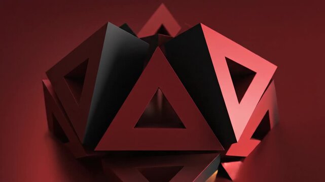 Abstract red triangular shapes arranged in a repeating pattern design