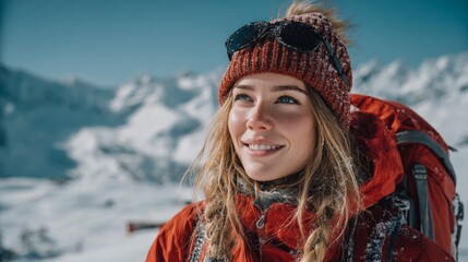 Young woman in the mountains