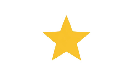 Obraz premium Golden Star Icon in Simple Flat Design with Bright Yellow Color on White Background for Award or Rating Symbol