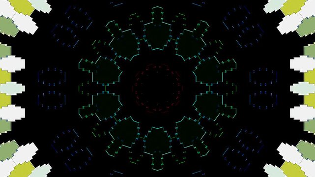 Abstract Kaleidoscope pattern with full colors. Magic mandala. 4k	