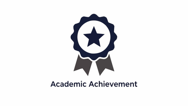 Academic achievement award badge icon.
