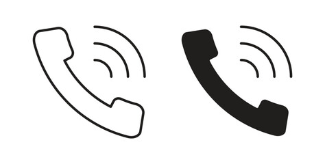 Obraz premium Call icons Vector Symbol Design Illustration - for app or web. color editable