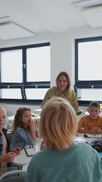 Robotics class for elementary school students.