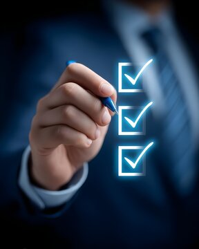 Quality control concept, Organisation checklist validation document for business approval with management, practice, approval, policy, quality