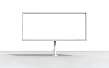 Modern blank digital billboard on a sleek stand, perfect for advertising and marketing campaigns in urban landscapes.