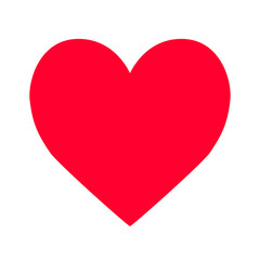 Red heart icon. Happy Valentines Day. Cute Love sign symbol. Simple shape. Greeting card, sticker, invitation template. Cute graphic object. Flat design. Isolated. White background Vector illustration