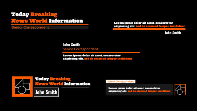 Text animated news titles and lower Thirds with the necessary text selection.