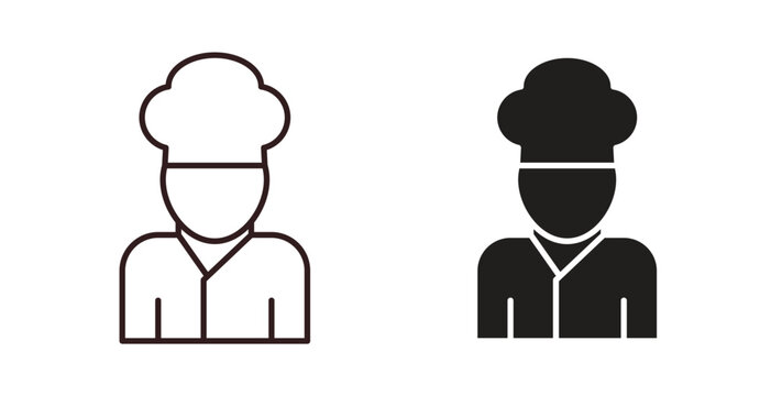 Chef icons Vector Symbol Design Illustration - for app or web. color editable