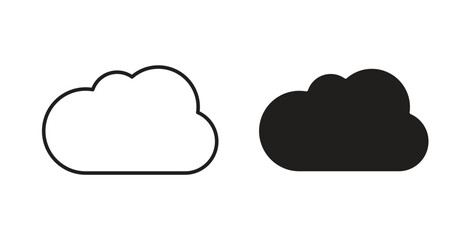 Fototapeta premium Cloud icons Vector Symbol Design Illustration - for app or web. color editable