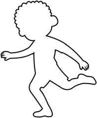 Fototapeta premium Soccer Player Kicking Pose. Outline Graphic Without Ball. Editable Color Vector
