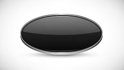 Black Oval Object in Modern Minimalist Style with Soft Gradient Lighting on White Background for Product Mockup