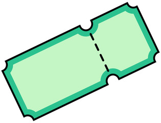 Obraz premium Blank Ticket with Outline Illustration. Editable Color Vector.