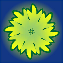 Layered lime-green petals radiate from a calm center, forming a glowing botanical mandala that blends natural symmetry with serene, modern energy