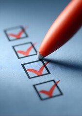 Quality control concept, Organisation checklist validation document for business approval with legal, management, practice, agreements, policy