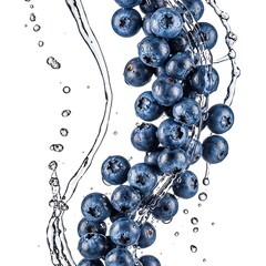 Blueberries in Water Splash.