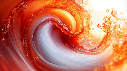 Close-up logo visual of abstract swirls in warm reddish-browns and fiery reds, representing the richness and spice against a pure white backdrop 